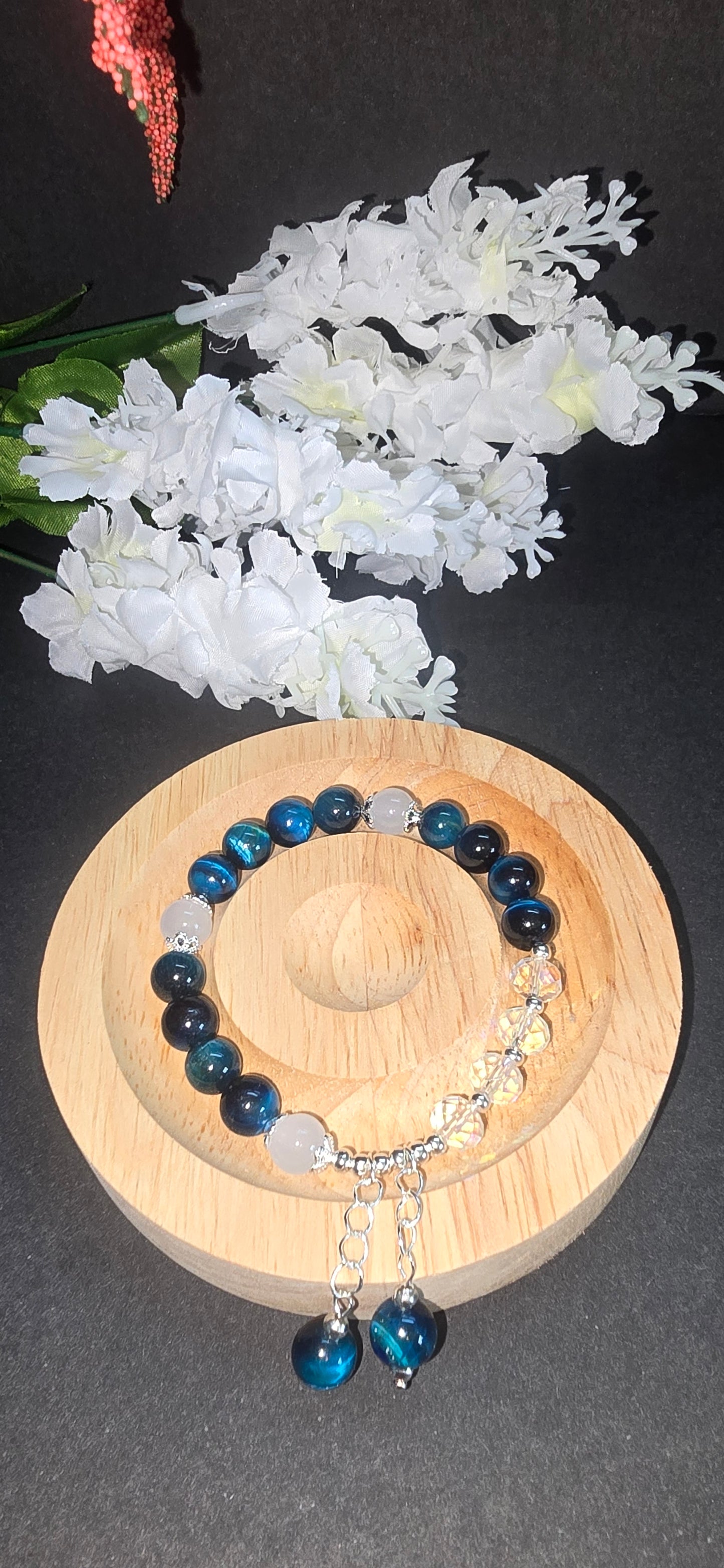 Tiger eye glass bracelet